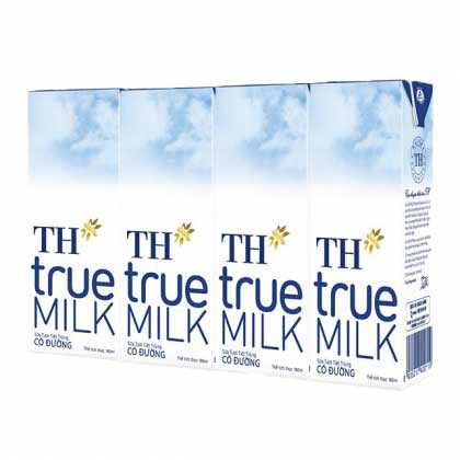 Sữa Tươi Tiệt Trùng Nguyên Chất Có Đường TH True Milk Thùng 48 Hộp x( 110ML-180ML)( date mới).