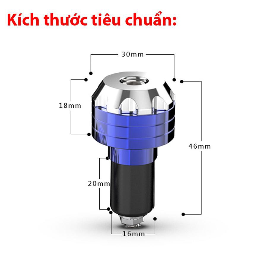 2 gù tay lái CNC Nhôm CB cho xe máy - Nhiều màu chọn