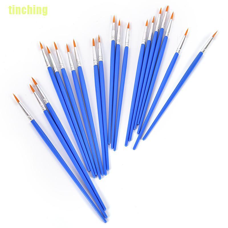 Bộ 10 Cọ Vẽ Màu Nước Đầu Tròn Bằng nylon