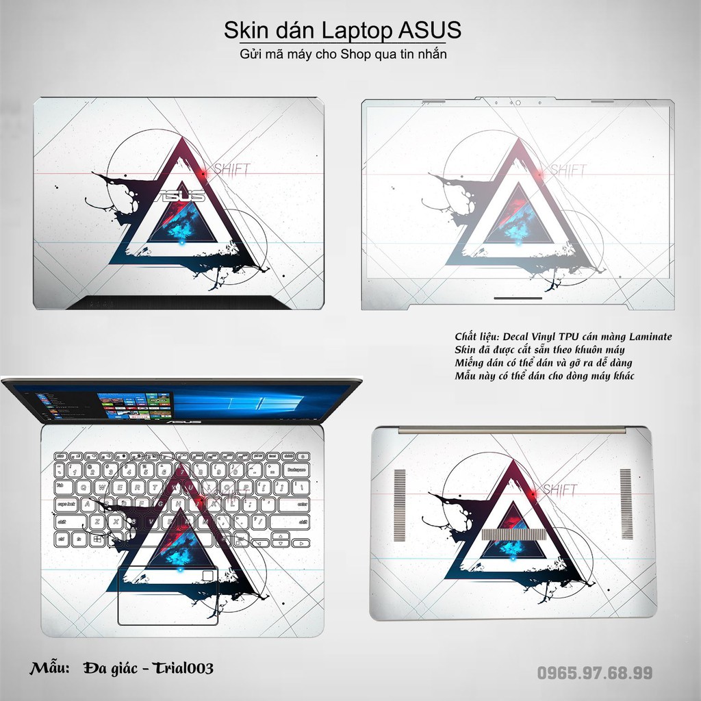 Skin dán Laptop Asus in hình Đa giác (inbox mã máy cho Shop)