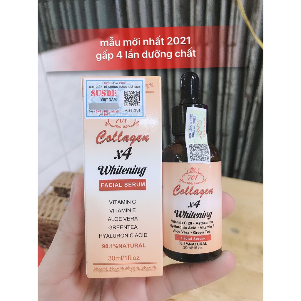 (NEW, chính hãng) Serum dưỡng trắng da collagen plus vit e 701