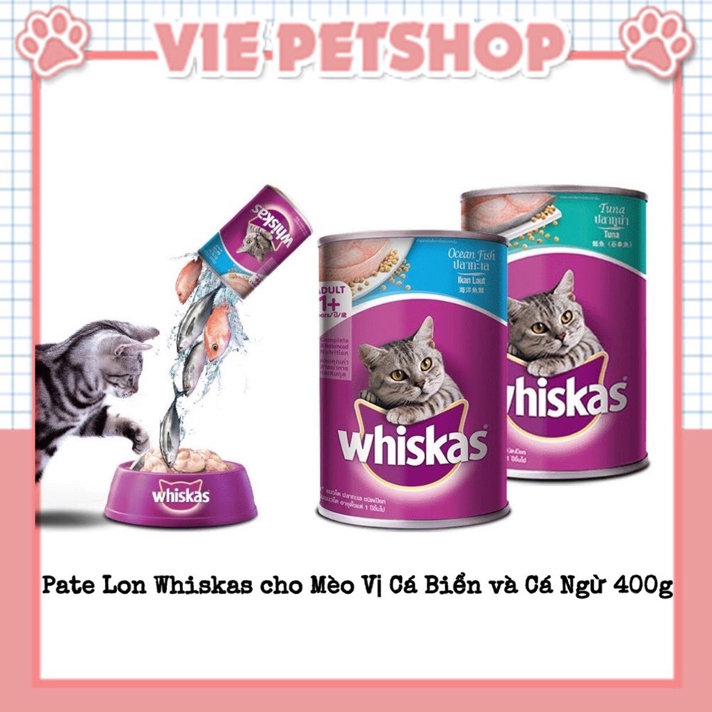 Pate Lon WHISKAS cho Mèo Vị Cá Biển 400Gr | Vie PETSHOP