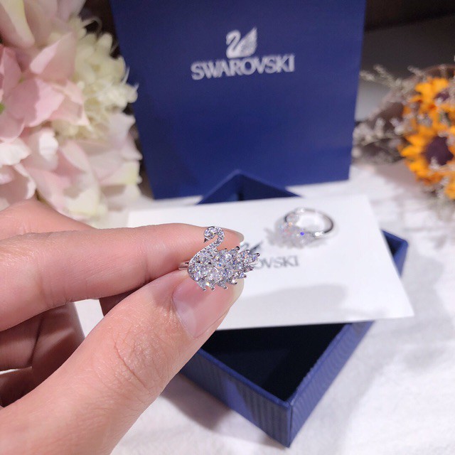 SWAROVSKI Nhẫn Bạc S925 Hình Thiên Nga Sang Trọng Cho Nữ