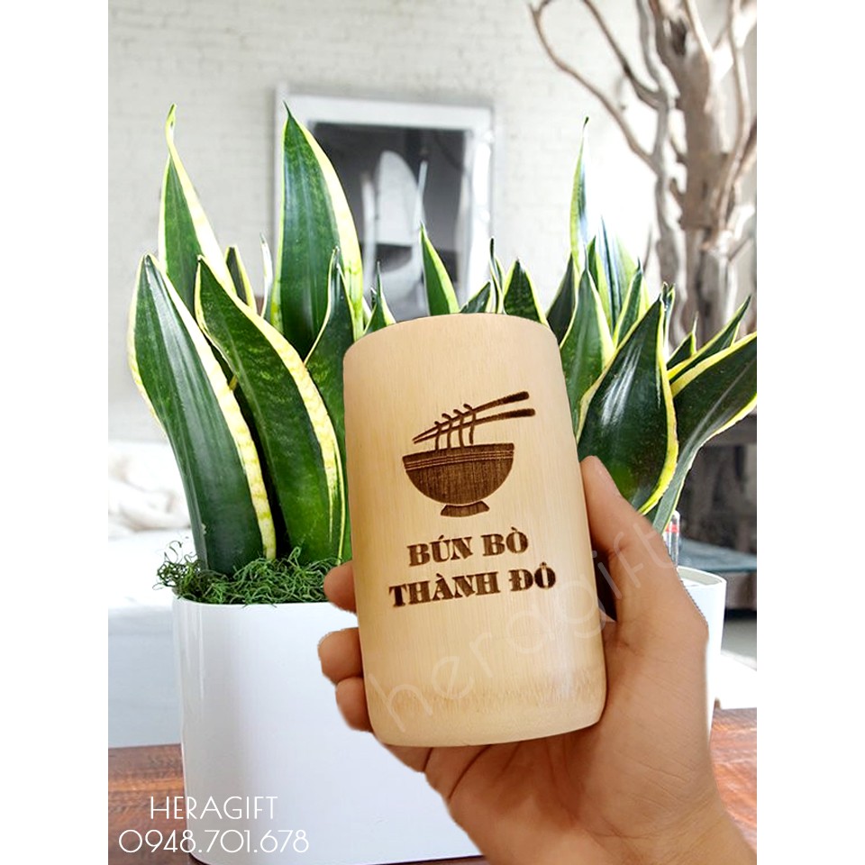 Ly Tre Cốc Tre Khắc Theo Yêu Cầu - Quà tặng thân thiện môi trường