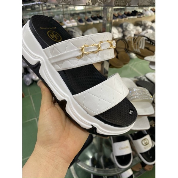 Dép đế bánh mì 2 quai ngang viền xích