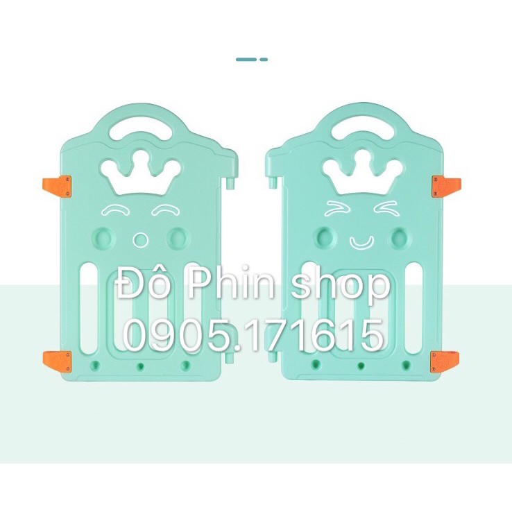 [Cao cấp] Quây cũi nhựa nguyên sinh hình vương miện 20 tấm (18+2) 1,92m x 2,29m - quây bóng - quây nhựa an toàn cho bé