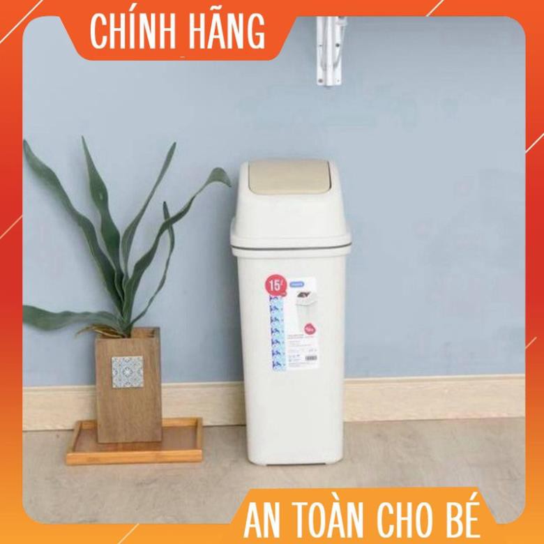 Thùng rác nhựa nắp lật Inochi 15L thiết kế hiện đại