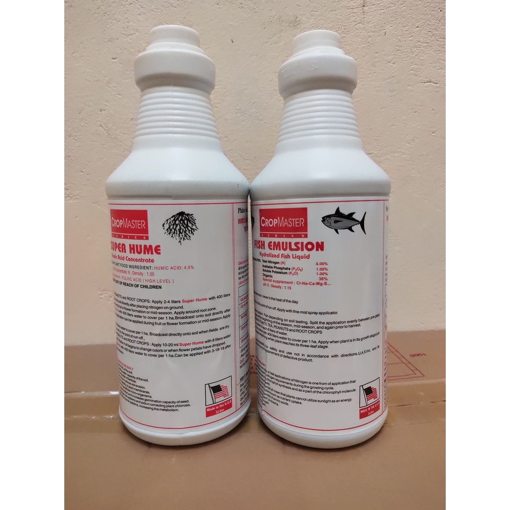 Phân hữu cơ đạm cá Fish Emulsion 1lit USA_Phân bón Đạm Cá Cô Đặc Humate humic Mỹ ra hoa đậu quả, tăng năng xuất