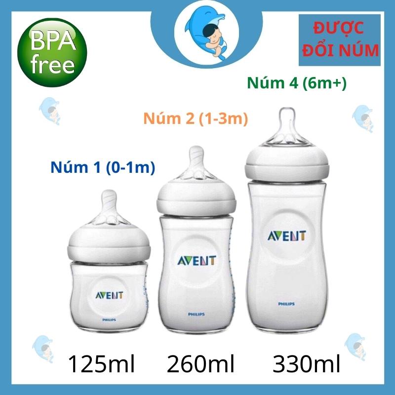 Bình Sữa Philips Avent Natural 125/260/330ml Cổ Rộng Chống Đầy Hơi Và Chống Sặc Mẫu Cũ