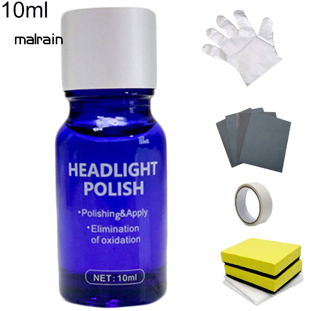 1 Bộ Dung Dịch Xóa Vết Trầy Đèn Pha Xe Hơi 10 / 30ML