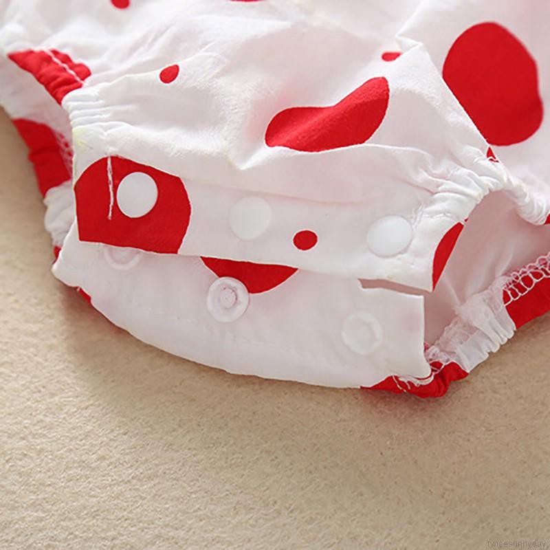 Bộ áo liền quần chấm bi xinh xắn cho bé gái