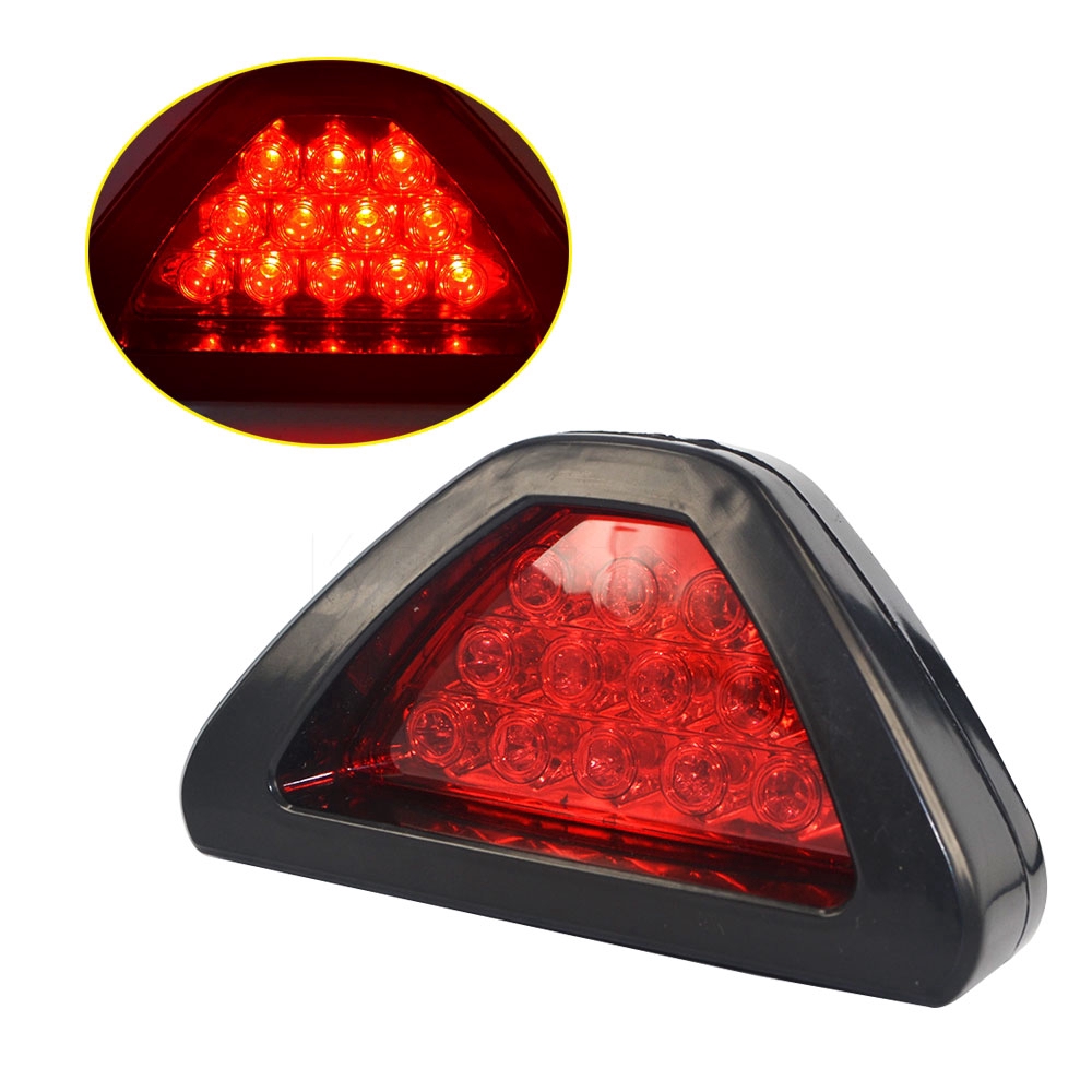 Đèn phanh xe hơi nhấp nháy ánh sáng đỏ hình tam giác 12 LED thông dụng