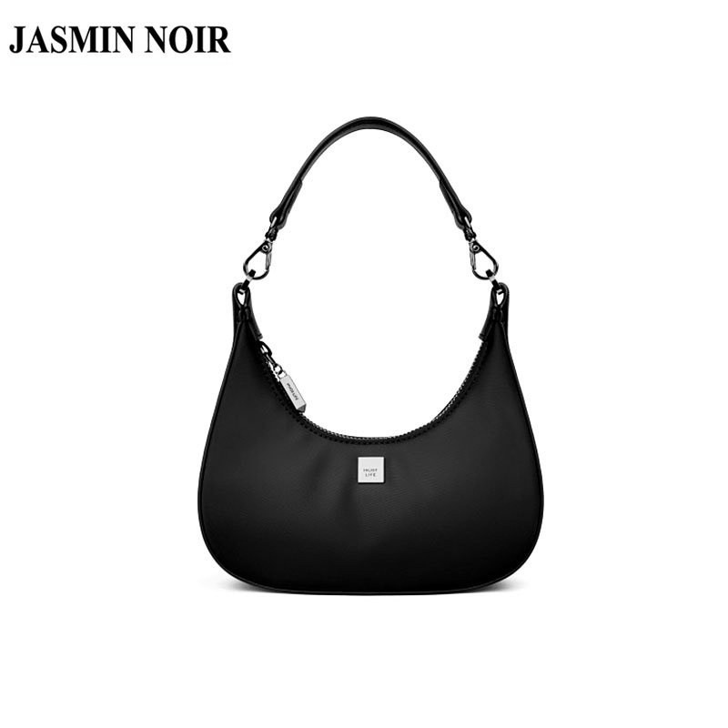 Túi đeo chéo JASMIN NOIR 22BL08118 vải nylon hình dạng mặt trăng thời trang đơn giản cho nữ