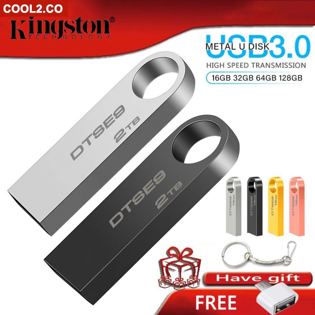 🔥Giao hàng trong 24 giờ🔥Kingston SE9 Kim Loại Flash Disk 128GB 256GB 512GB 1TB 2TB Bộ Nhớ Flash Stick Pendrive Flash U Đĩa U Đĩa