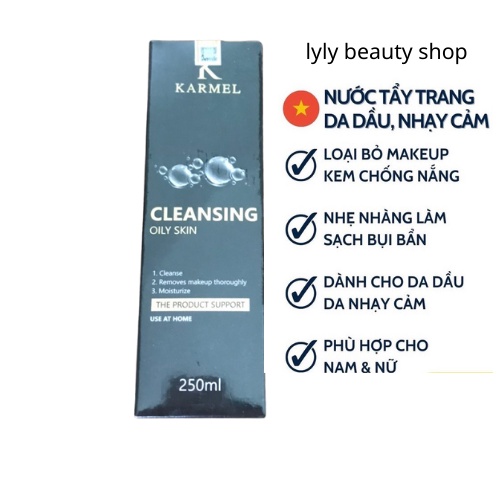 karmel nước tẩy trang cho da dầu da khô Loại Bỏ Lớp Makeup làm sạch da lyly beauty shop