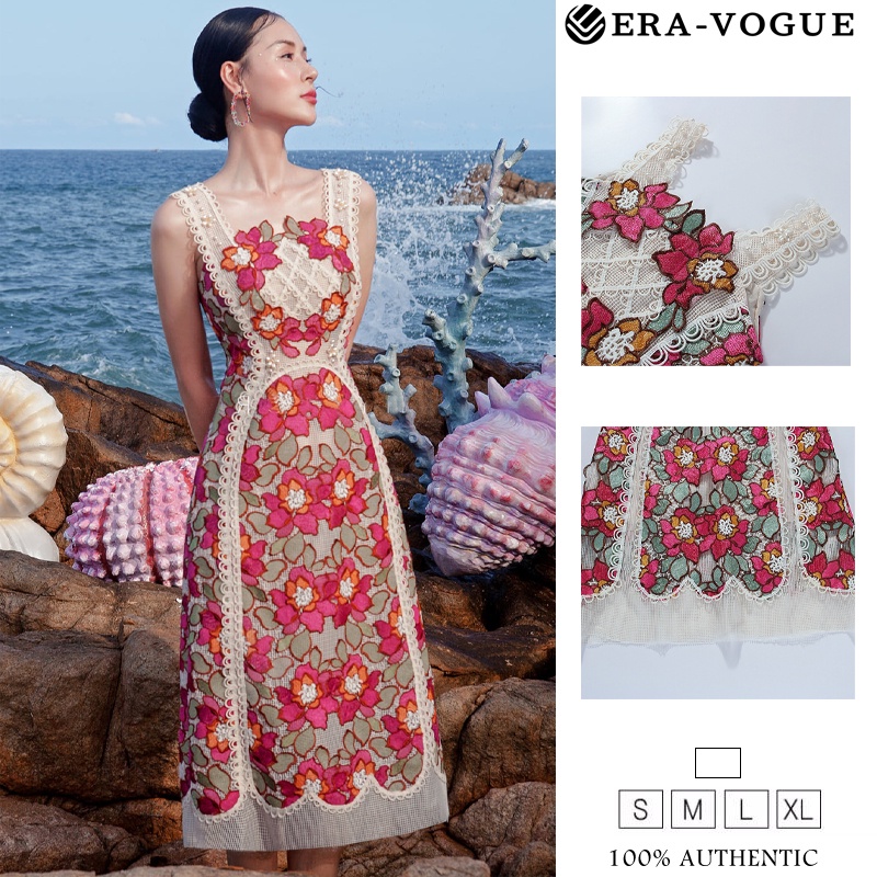 EraVogue🌷 Đầm Dài Phối Ren Thêu Hoa Phong Cách Thái Lan Hàng Mới Dành Cho Nữ váy dạ hội 9850