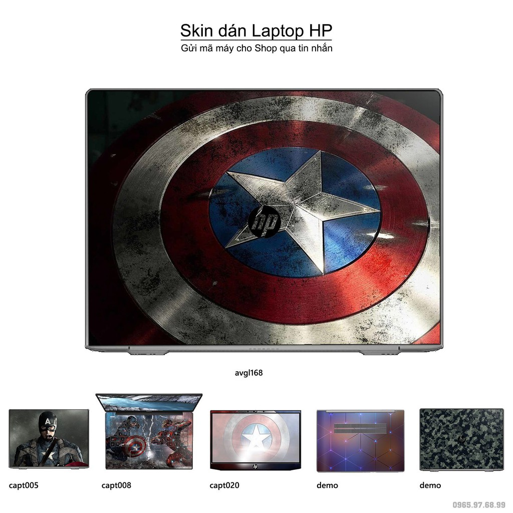 Skin dán Laptop HP in hình Captain (inbox mã máy cho Shop)