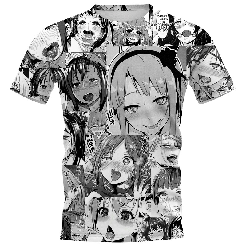 CLOOCL Anime Ahegao Fashion Couple 3D Printed Unisex Short Sleeve T-Shirts