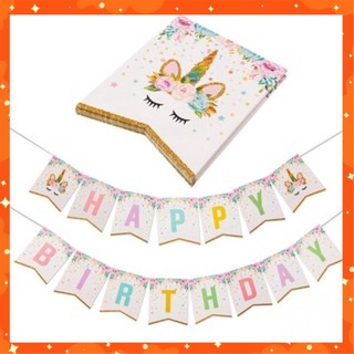 Dây chữ Happy Birthday chủ đề Unicorn