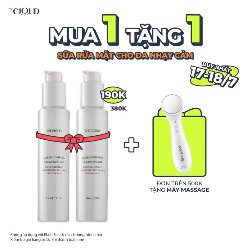 Sữa rửa mặt dạng gel nhẹ dịu The Cloud Green Complex Cleansing Gel 150ML