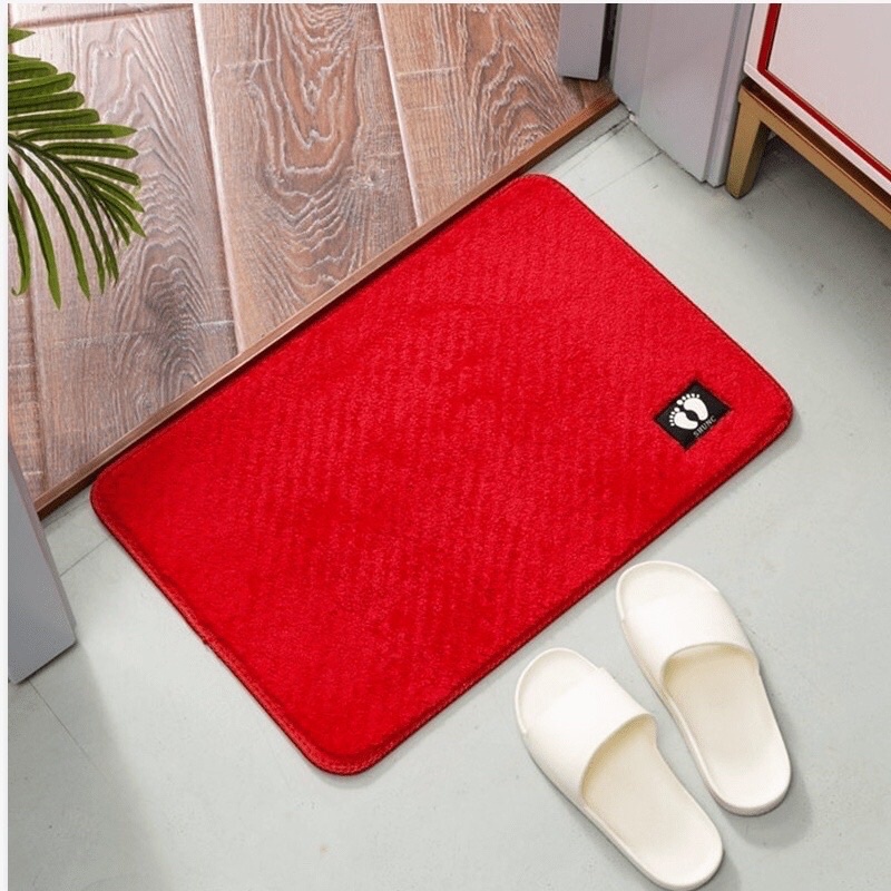 Thảm Lau Chân In Bàn Chân Thấm Hút Nhanh Tốt Chống Trơn Trượt 40-60cm