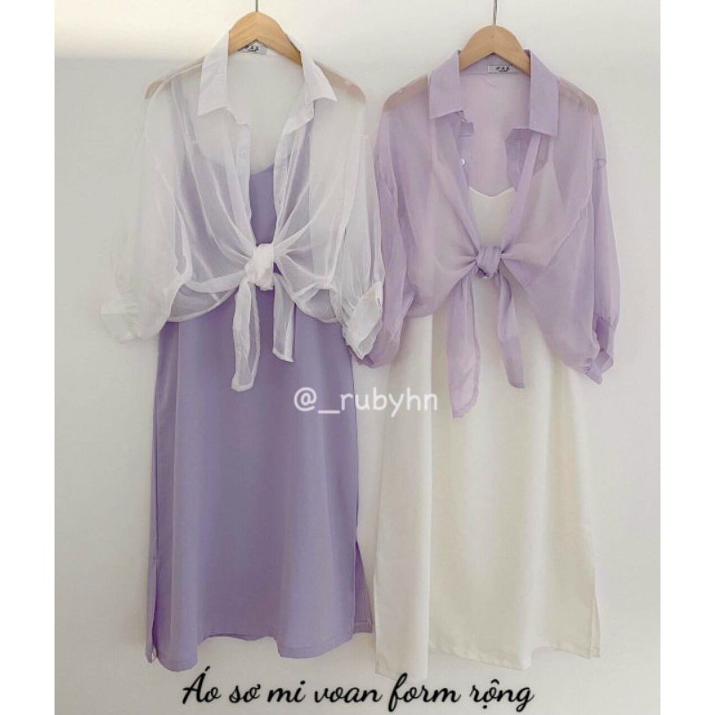 ÁO SƠMI VOAN FORM RỘNG (inbox màu)