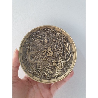 Đĩa xin đài âm dương chất liệu đồng nguyên chất { tặng kèm 2 tiền đài}