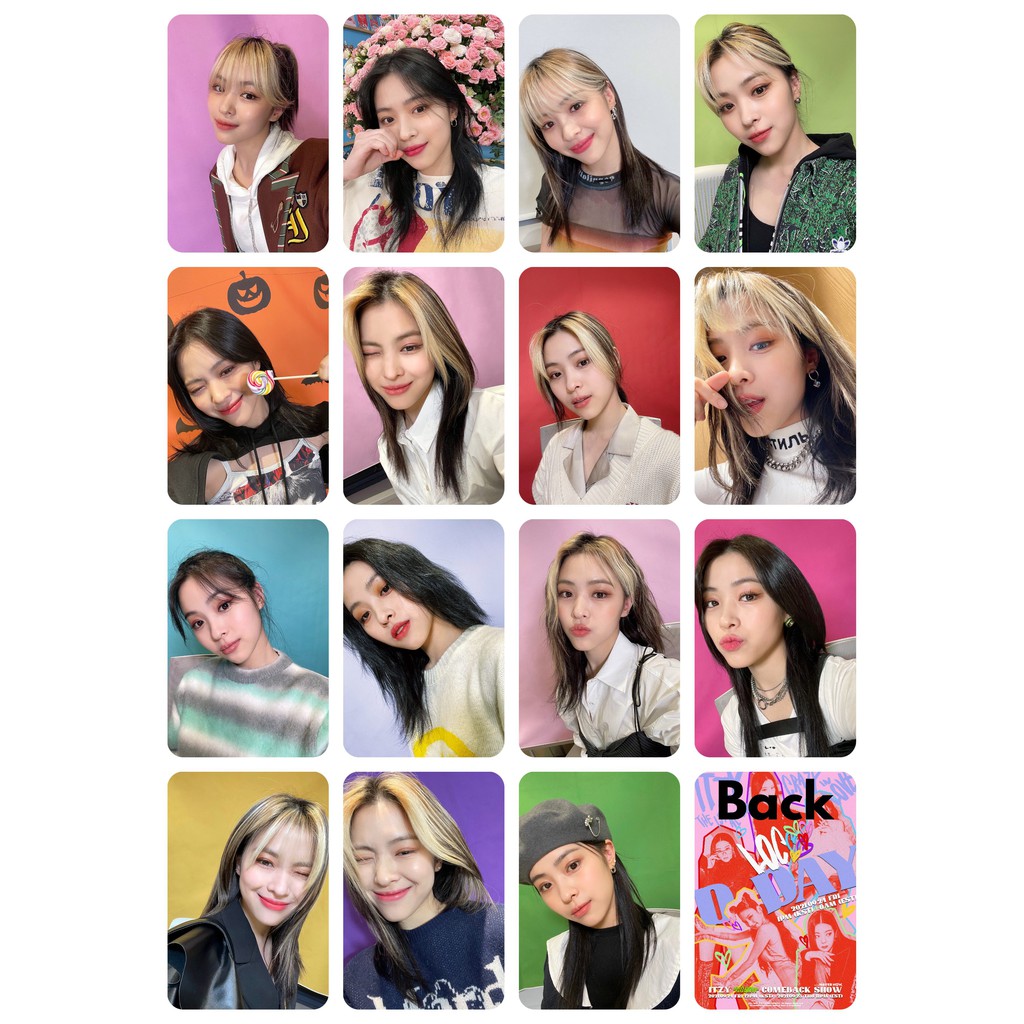 Set 15 Card giấy bo góc in 2 mặt nhóm ITZY - CRAZY IN LOVE - VIDEO CALL EVENT cán màng mờ tự chọn thành viên