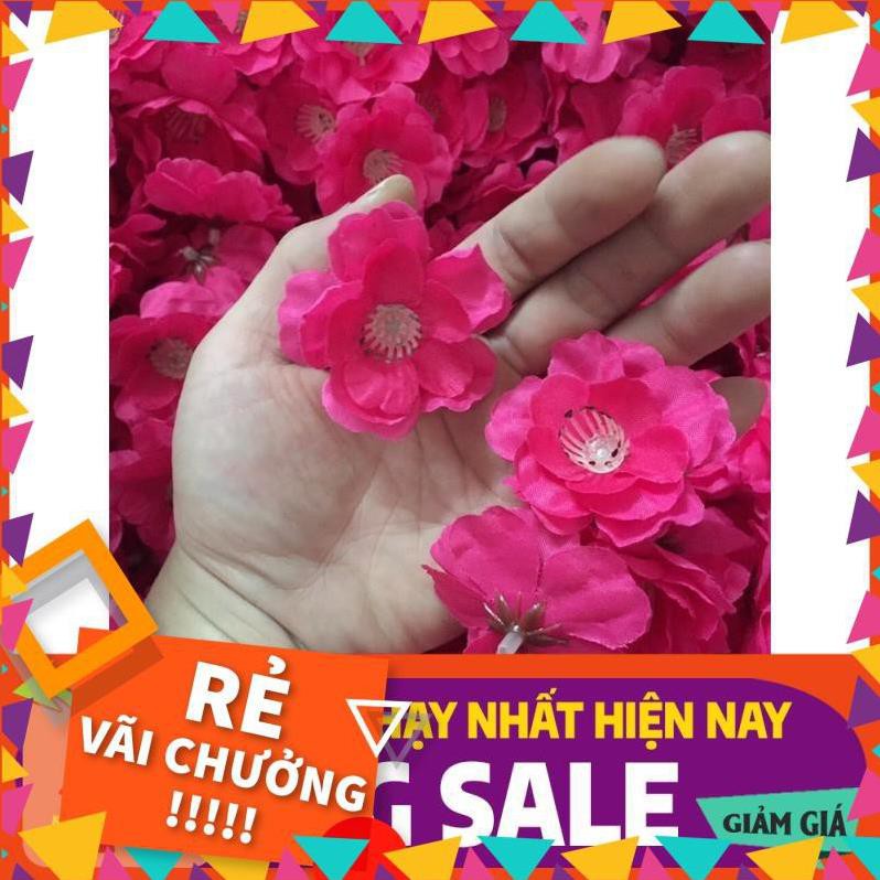 CỰC HOT !!! 1 gói hoa đào, mai giả trang trí tết 2021 có 35 bông tặng kèm 5 nụ lá lộc hoa to đẹp dầy loại 1