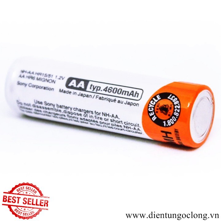 Bộ 2 pin sạc AA Sony CycleEnergy 4600 mAh