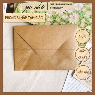 Phong bì thư giấy nâu kraft xi măng nắp cài tam giác đựng thiệp phong cách vintage cổ điển Góc Nhà gocnha
