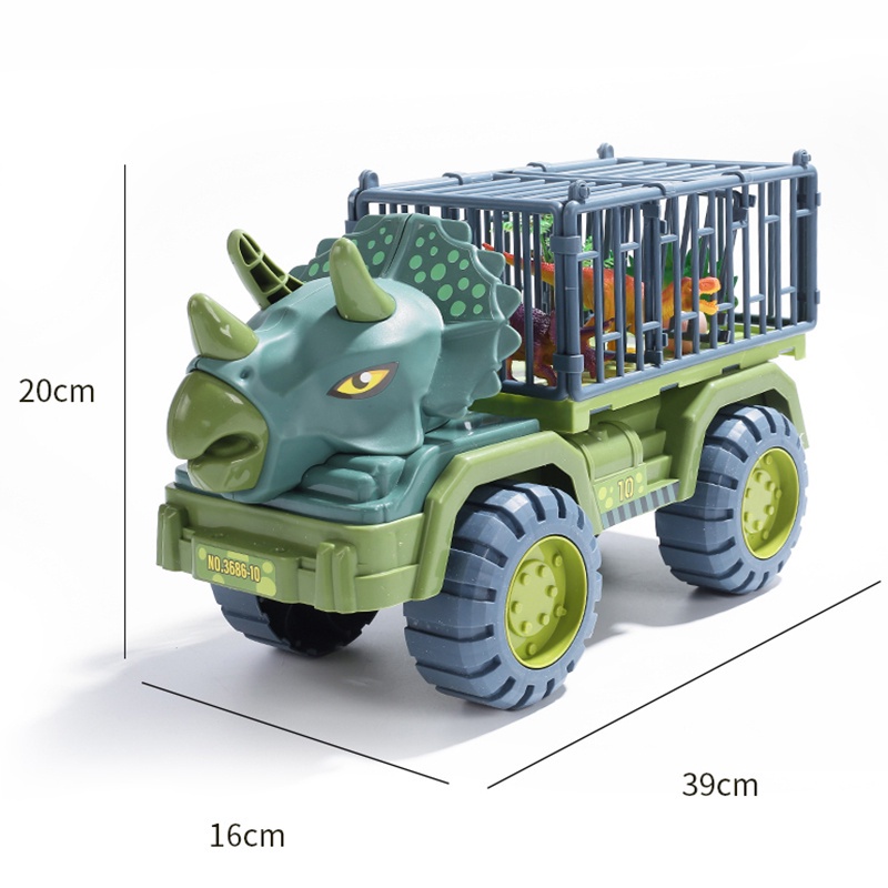 Xe chở khủng long Dino X, Đồ chơi xe ô tô khủng long chở thú chuyên dụng cỡ lớn trẻ em [Tặng bộ khủng long]