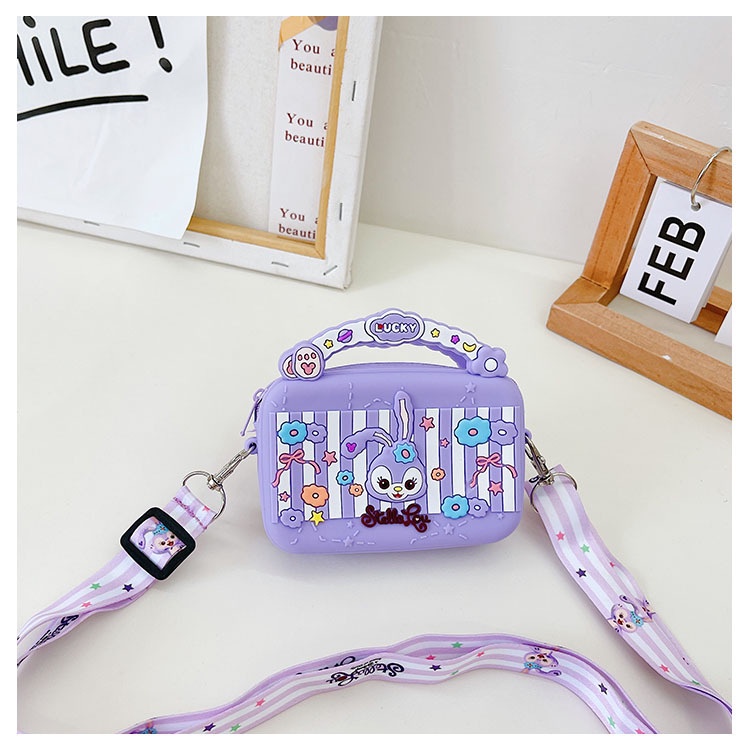 Túi Mini Silicon Cho Bé Hoạ Tiết Hoạt Hình Melody Kèm Dây Lụa Đeo Chéo Kích Thước 12x7cm TB01