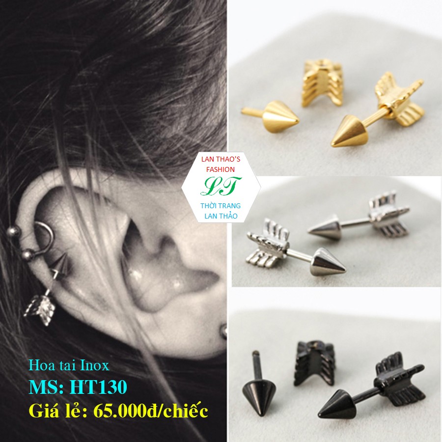Hoa tai Inox Mũi tên cá tính