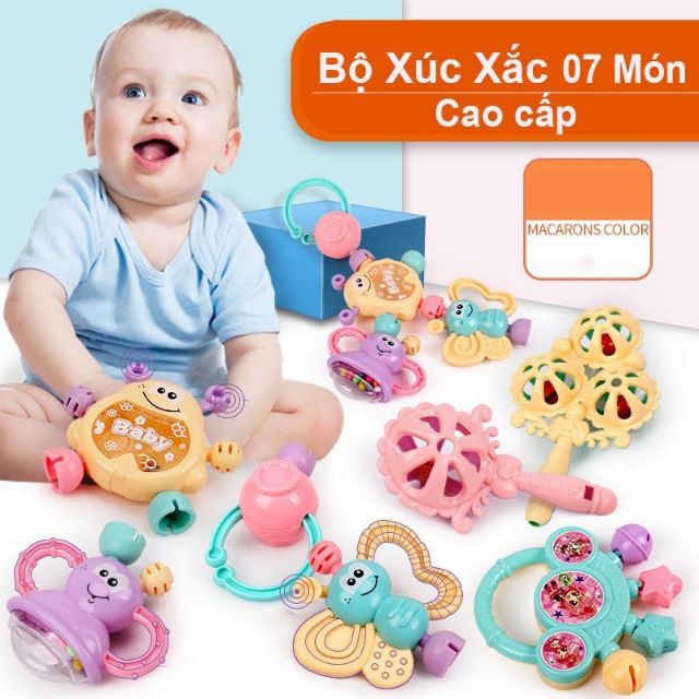 [GIÁ TỐT] BỘ ĐỒ CHƠI XÚC XẮC 7 MÓN HÌNH THÚ CHO BÉ