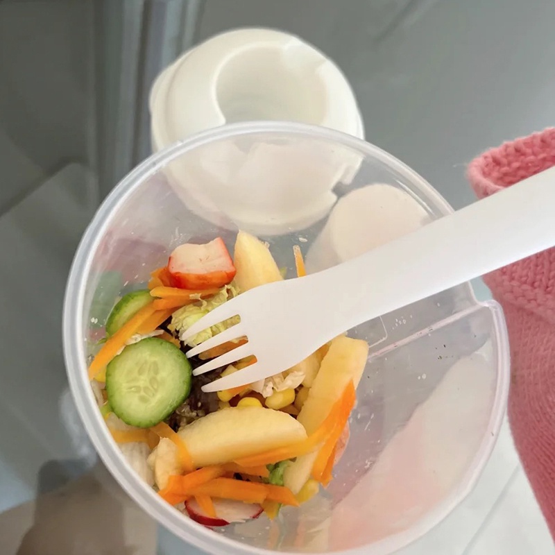 Tô đựng salad có nắp dung tích lớn kèm nĩa
