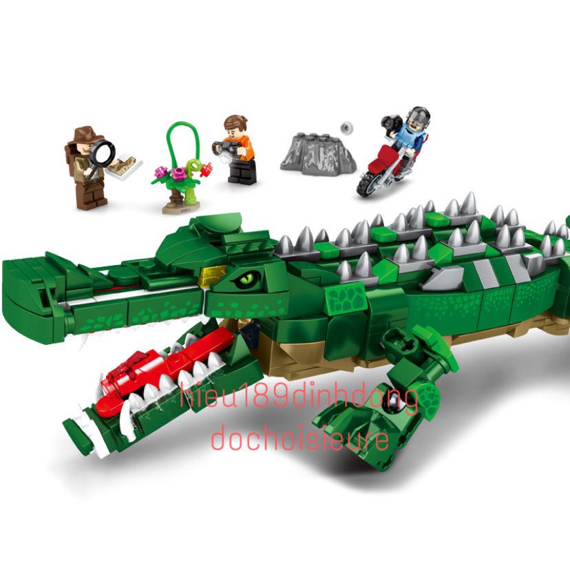 Lắp Ráp xếp hình non Lego Khủng Long Jurassic World Dinosaur sy1506 : Cá sấu chúa tiền sử cổ đại 520+ mảnh