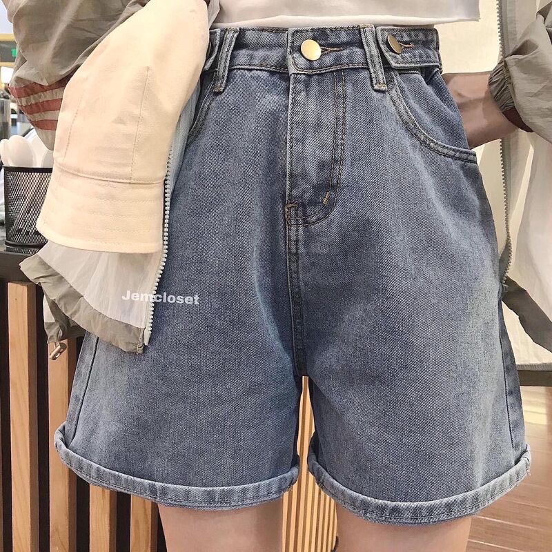 Quần short jean nữ ống rộng có cúc eo, quần sooc đùi chất bò mềm mịn Q436 SUTANO | BigBuy360 - bigbuy360.vn