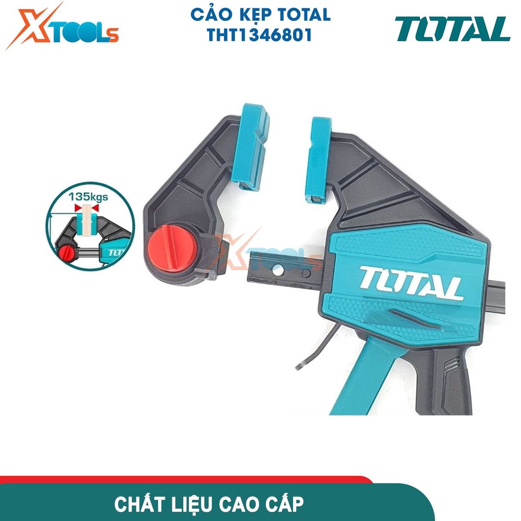 Thanh kẹp nhanh TOTAL kích thước 450-900mm, kẹp, cố định gỗ làm mộc, xây dựng, lực kẹp tối đa 135kgs -CHÍNH HÃNG-XTOOLS