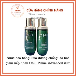 Cặp Nước Hoa Hồng Và Sữa Dưỡng Trắng, Căng Bóng Da Ohui Prime Advancer Skin Softener 20ml_HÀNG NHƯ HÌNH