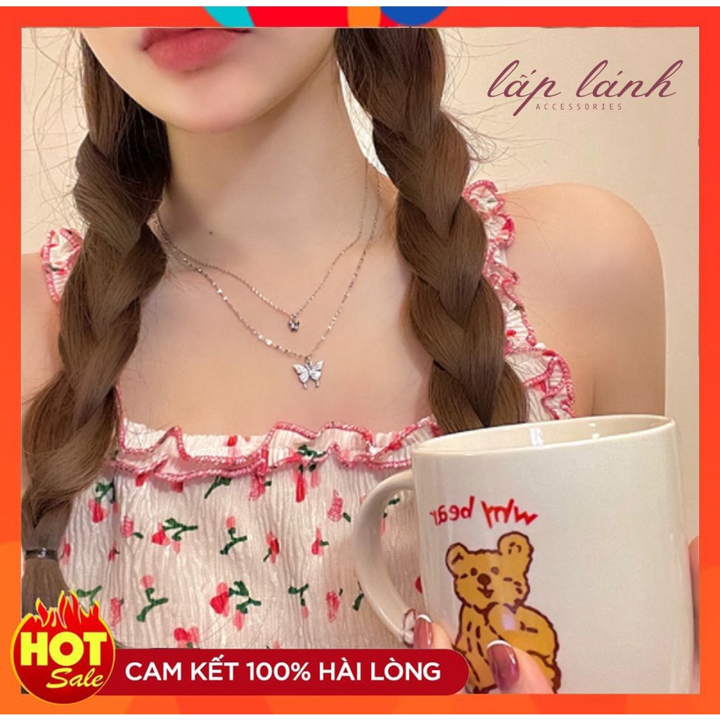 [HOT] DÂY CHUYỀN VÒNG CỔ HÌNH BƯỚM 2 DÂY ĐÍNH ĐÁ NHÂN TẠO UNISEX THỜI TRANG PHONG CÁCH HÀN QUỐC221VC004