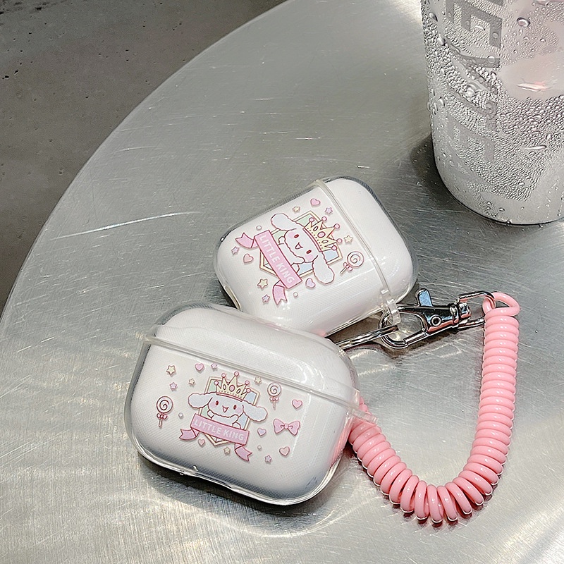 Vỏ Bảo Vệ Hộp Sạc Tai Nghe airpods 1 2 Pro 3rd Generation Pro 1/2 Trong Suốt Chống Sốc Họa Tiết Hoạt Hình Kèm Dây Đeo Kiểu Nhật Hàn