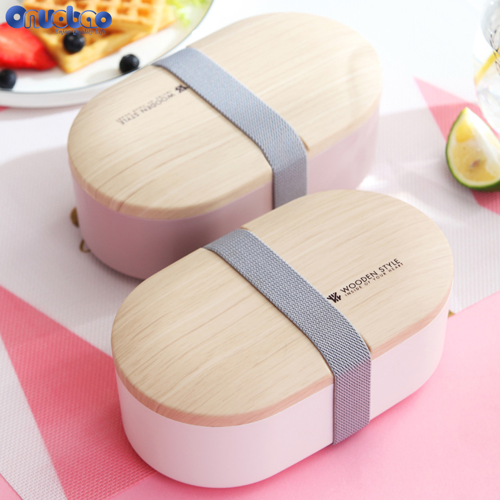 Hộp cơm kín ONUOBAO hình bầu dục bằng nhựa PP 800ml