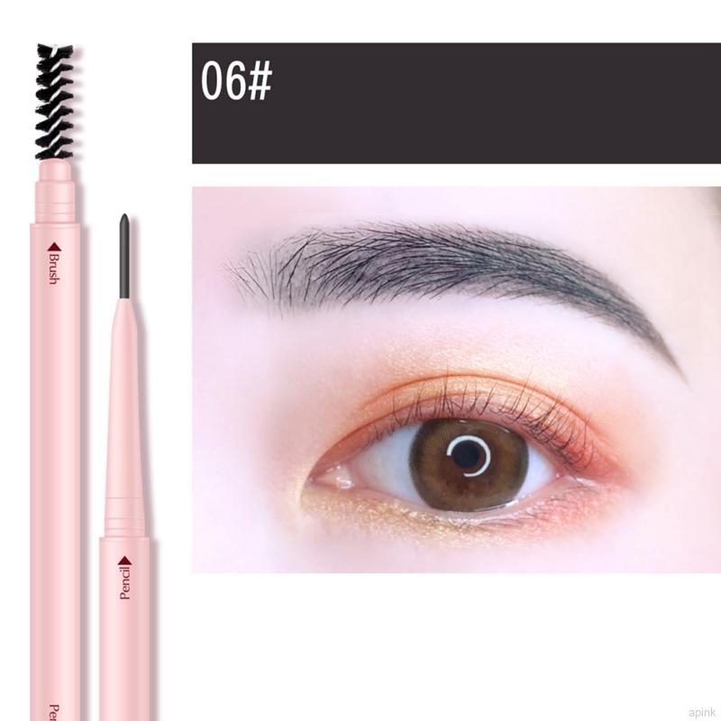 Chì Kẻ Lông Mày Hai Đầu Không Thấm Nước Chống Nhòe Dễ Lên Màu Kèm Cọ