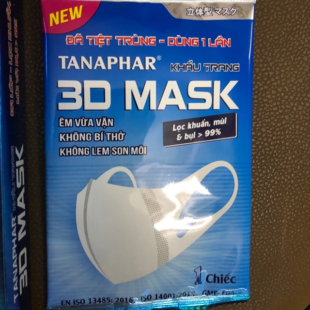 Khẩu trang TANAPHAR 3D Mask hộp 10 cái