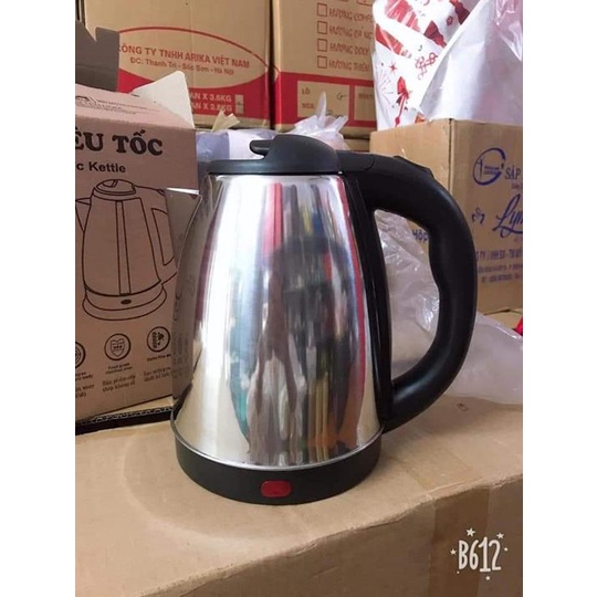 Ấm siêu tốc inox [FREE SHIP] bình đun nước siêu tốc mini loại 1,8L nhanh sôi tự ngắt an toàn