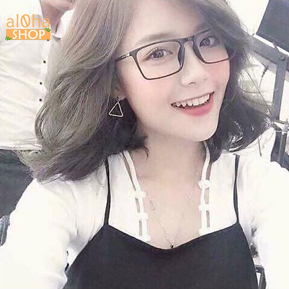 Mắt kính thời trang chống bụi gọng nhựa dẻo chữ nhật K8878 unisex nam nữ style giả cận, phong cách tri thức, lịch sự