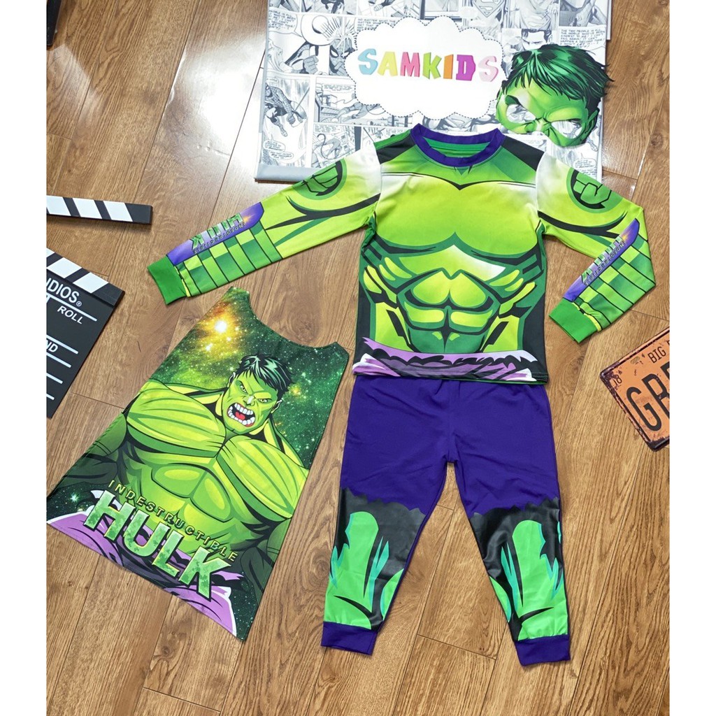 [Mã SKAMLTSM9 giảm 10% đơn 99K] Bộ Siêu Nhân HULK Người Xanh Hãng SAMKIDS Tay Dài B120 ( VIDEO HÀNG THẬT )