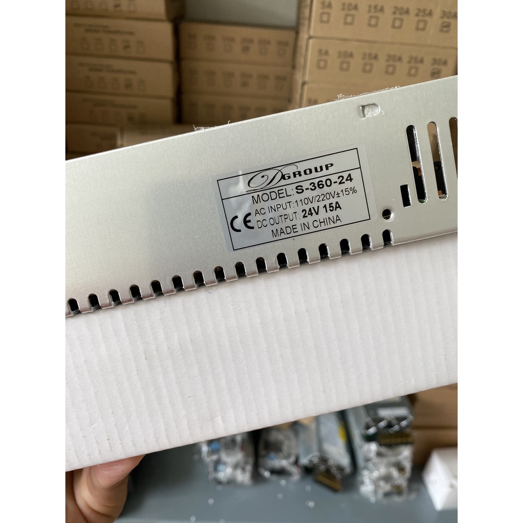 Bộ nguồn 24V 15A có quạt gió bảo hành 12 tháng