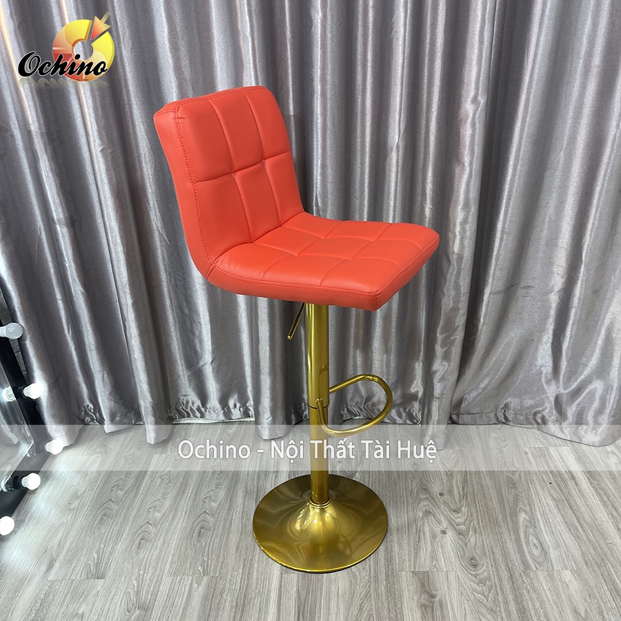 Ghế Chụp Hình, Ghế Makeup Chân Vàng K1 Sơn Tĩnh Điện Nhập Khẩu Bọc Da Sang Chảnh mẫu vịn tay inox ( Ảnh Thật Shop Chụp)